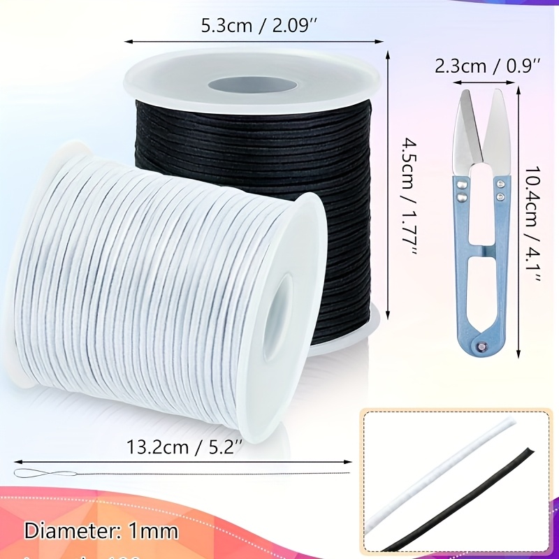 Two Rolls of Elastic for Bracelets, 330 Feet Total